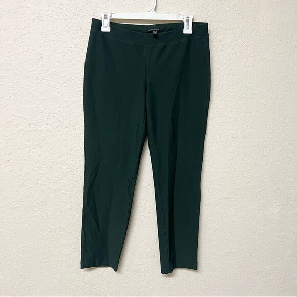 Eileen Fisher Size S Stretch Crepe Viscose Blend Pants Pull On Green Office - Picture 1 of 5